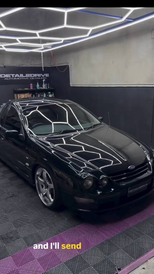 Black Ford Falcon ute decontaminated, corrected and finished to a mirror black